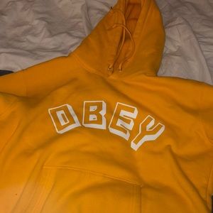 yellow obey hoodie